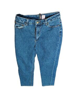 Shear Shapewear Womens Size 8 Slimming Blue Jeans Straight Leg Stretchy Lined